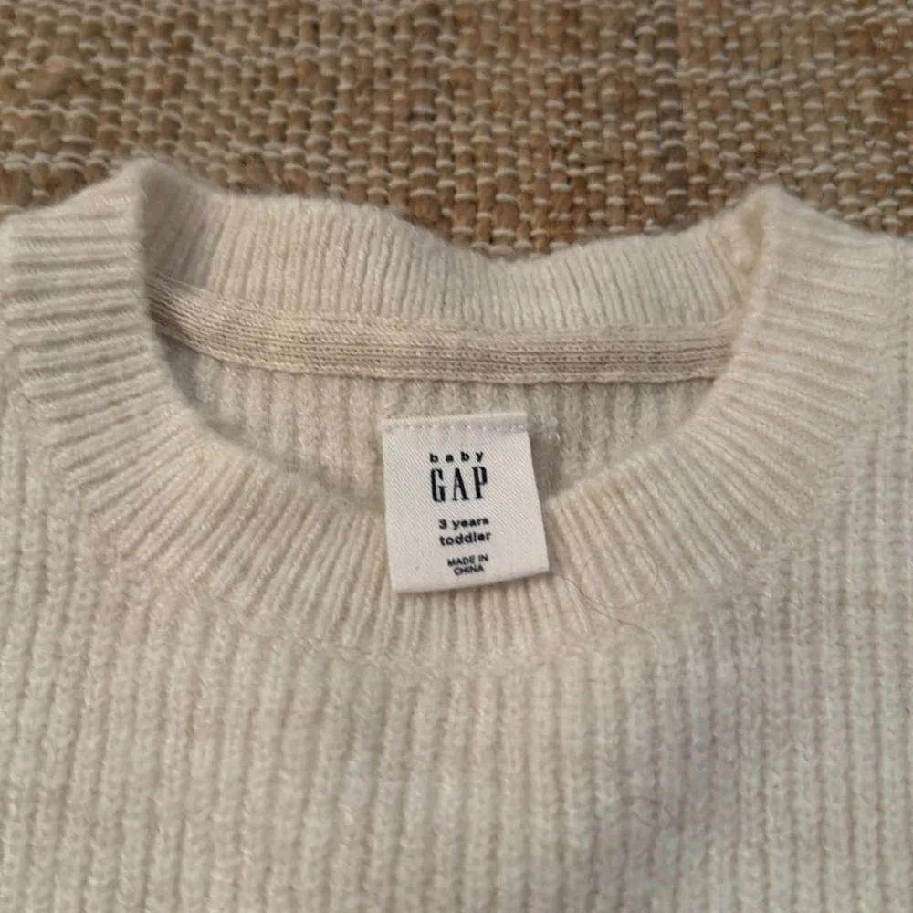 Baby Gap Crean Knit Sweater Dress Pockets 3T